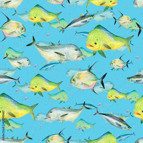 fish seamless pattern 