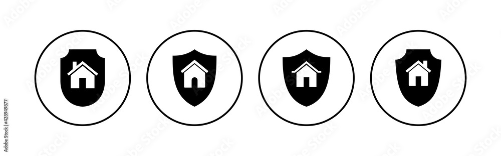 Home insurance icon set. home protection icon Home insurance icon set. home protection icon