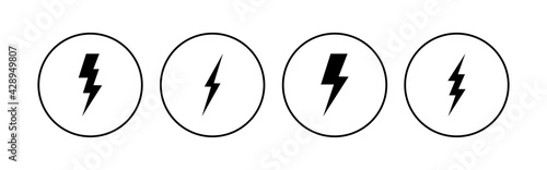 Lightning icon set. electric icon vector. power icon. energy sign Free Download Lightning icon set. electric icon vector. power icon. energy sign - GFXLoad