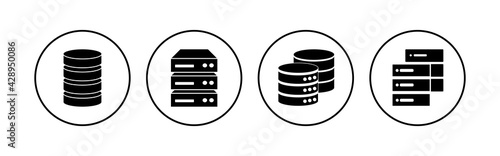 Database icon set. database vector icon