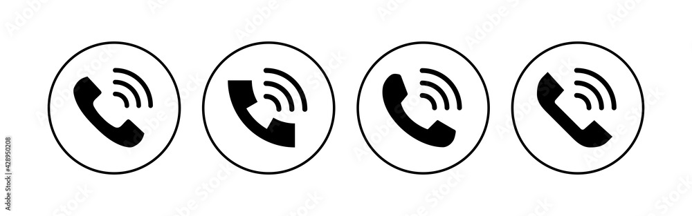 Call icon set. telephone icon vector. phone icon vector. contact us