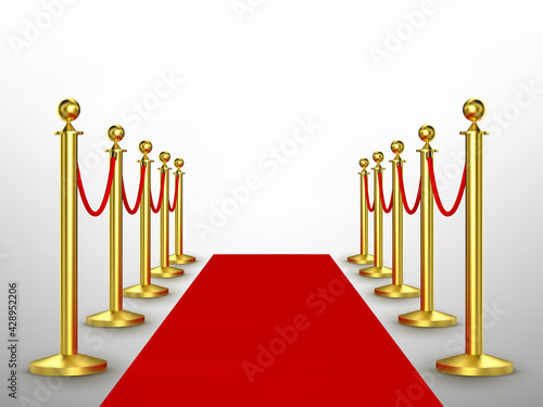 Barrier rope and red carpet