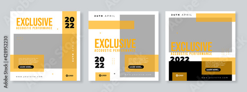 Music banner for social media post template vector