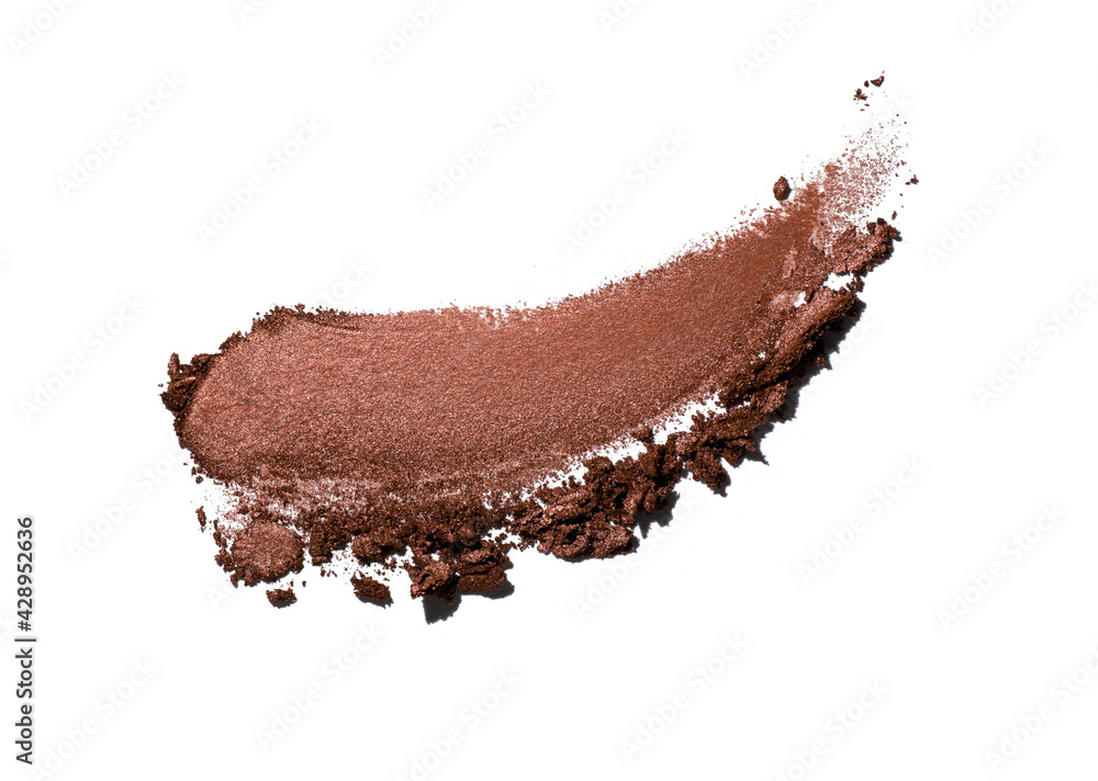 Make-up texture eye shadow brown isolated white smudge background swatch Make-up texture eye shadow brown isolated white smudge background swatch
