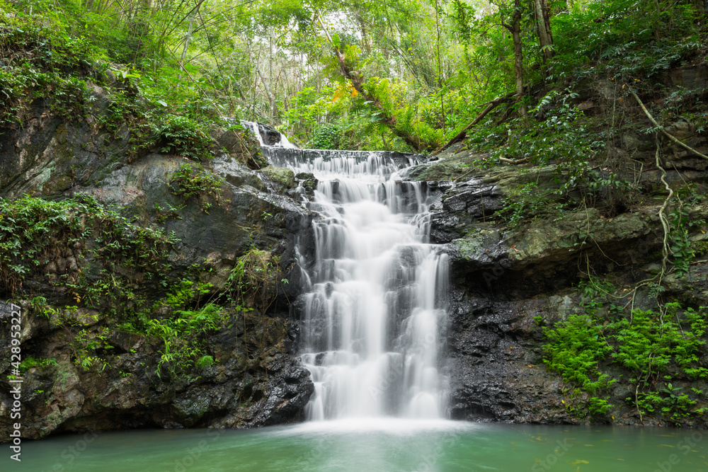Ton Rak Sai Waterfall is in Namtok Sam Lan National Park ,Saraburi Thailand  Photos | Adobe Stock