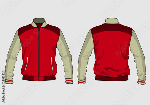 retro vintage windbreaker hoodie jacket template