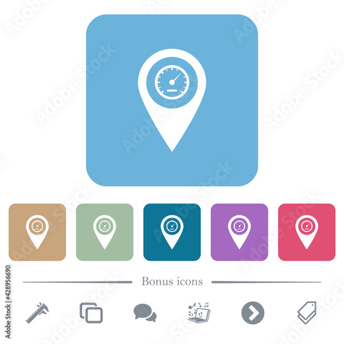 Free Download Speedcam GPS map location flat icons on color rounded square backgrounds - GFXLoad