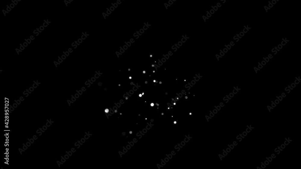 A point cluster of small round microparticles on a black background A point cluster of small round microparticles on a black background