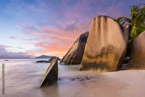 Anse Source d'Argent tropical beach in the Seychelles photo