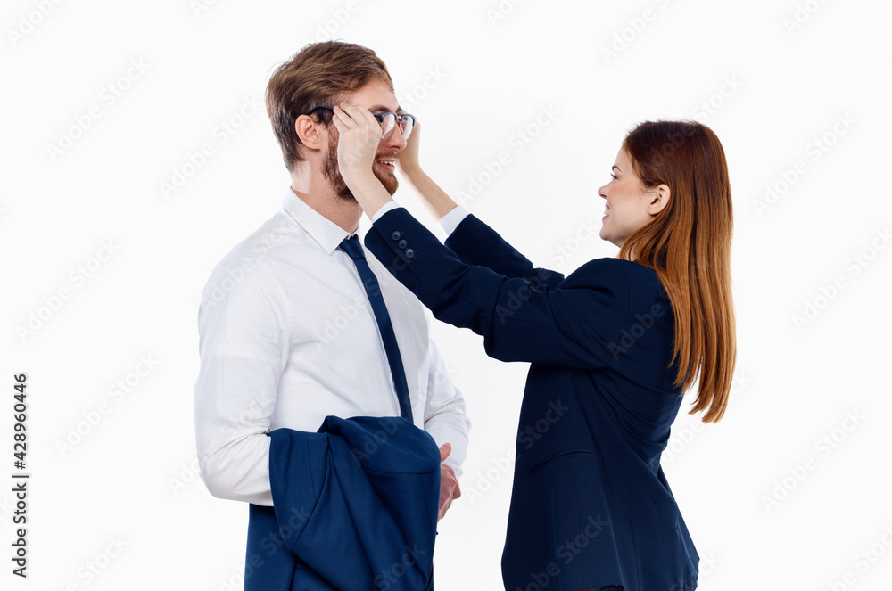 man and woman in business suits financial managers man and woman in business suits financial managers