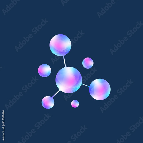 Logotype icon dna, molecule, atom, gene, neural, neuron. Template Logo for medicine, science, technology, chemistry, biotechnology, illustration. © BAIVECTOR