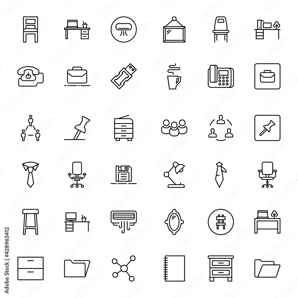 Office icon set. Office icon set.