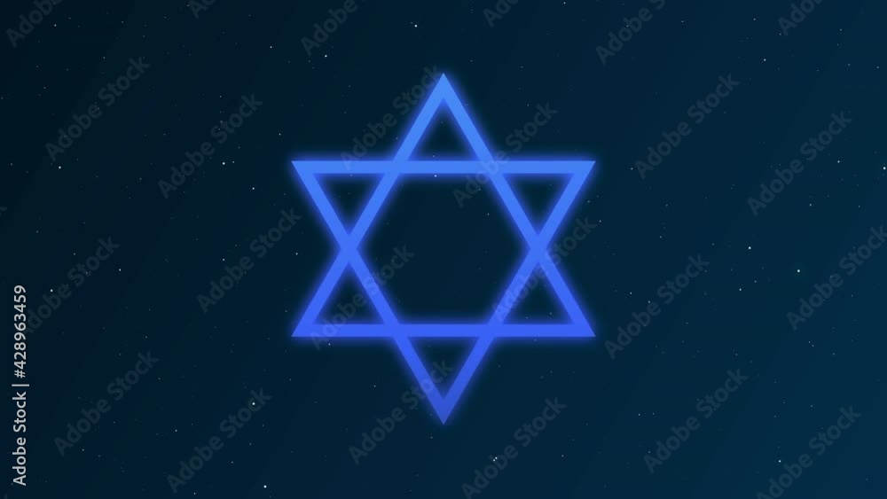 Star of David or Hexagram Animation on Space Background Star of David or Hexagram Animation on Space Background