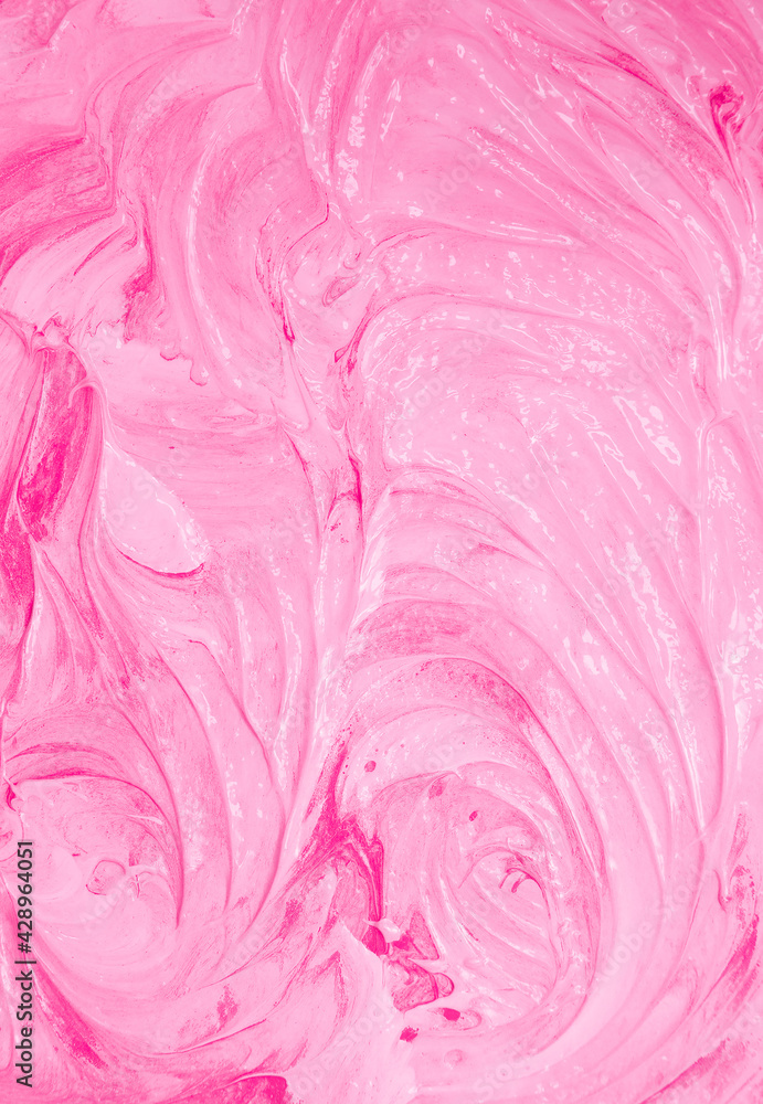 Beauty cream texture background. Pink  color  creamy lotion moisturizer smear. Skincare cosmetic, make-up product concept
