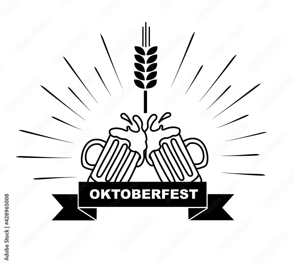 oktoberfest poster background with glassbeer cheers vector illustration oktoberfest poster background with glassbeer cheers vector illustration