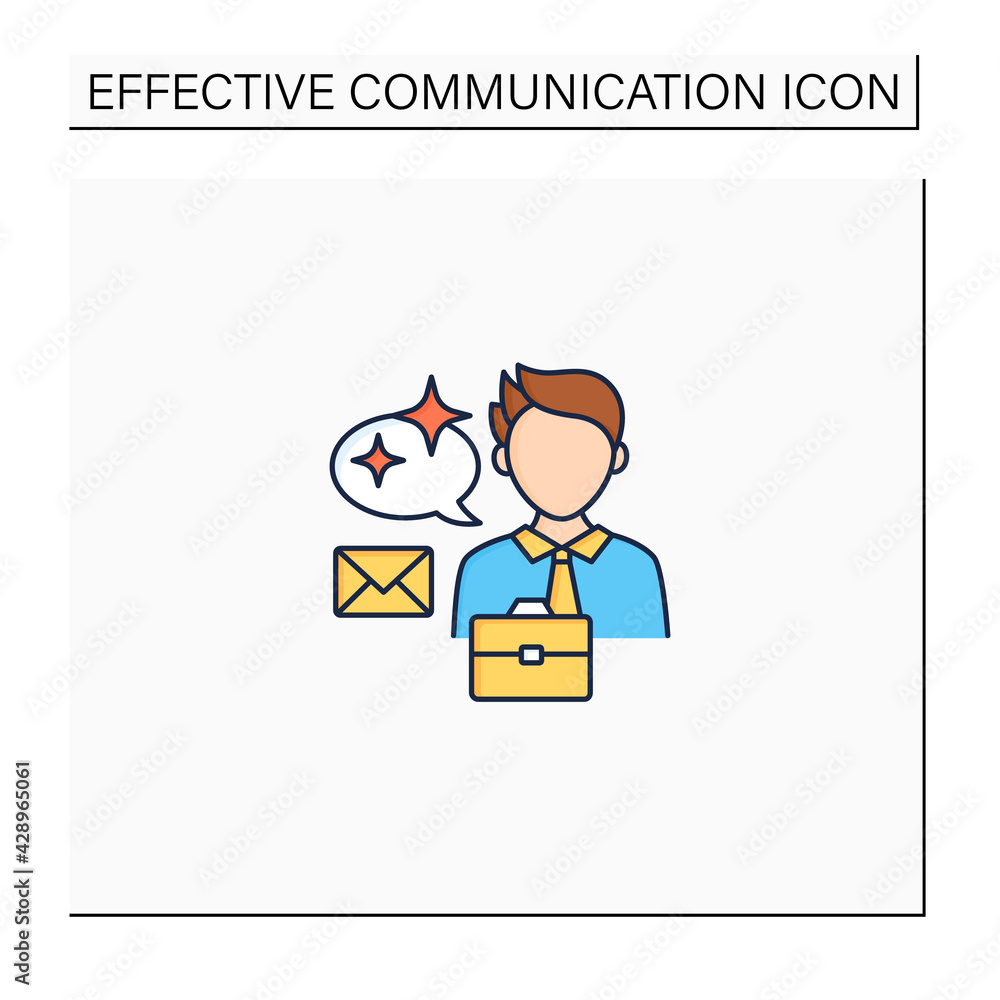 Clear message color icon. Simple, easy to understand message. Concise email.Effective communication concept. Isolated vector illustration.Editable stroke