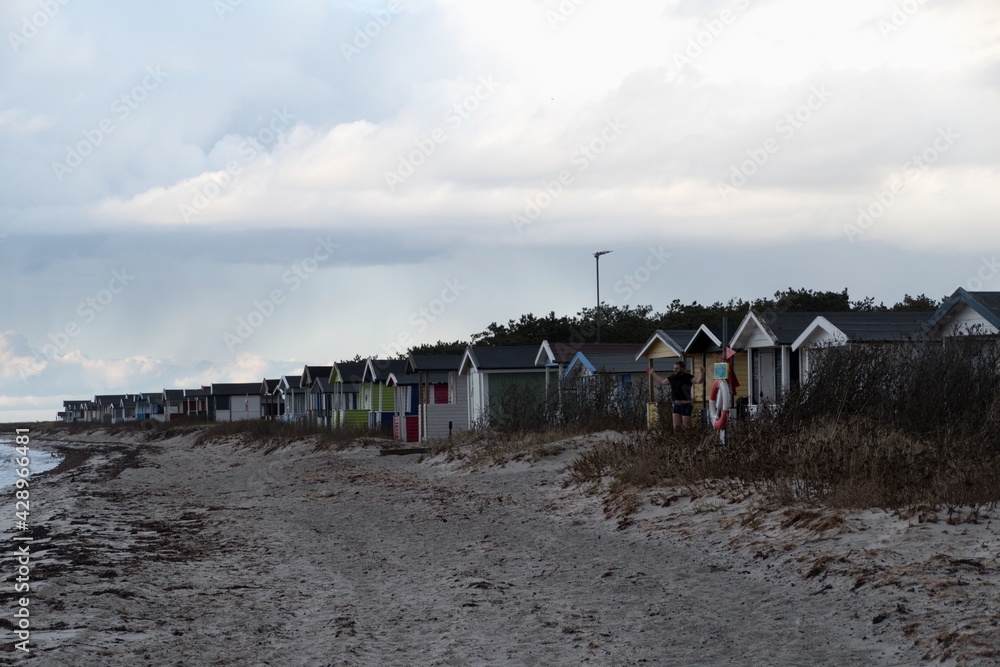 tiny wooden houses at the southern sweedish coast tiny wooden houses at the southern sweedish coast