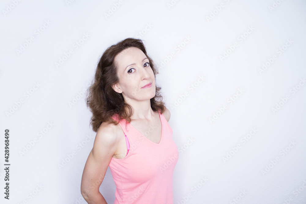 Portrait of woman with happy and positive expression Portrait of woman with happy and positive expression