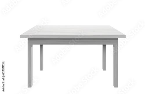 White kitchen tables. Modern wood tabletop top with stylish plastic surface.