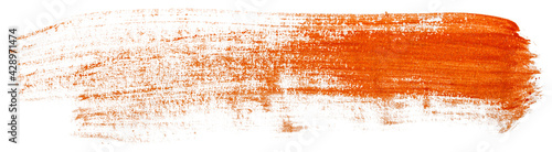 orange watercolor paint texture. Dry brush stroke