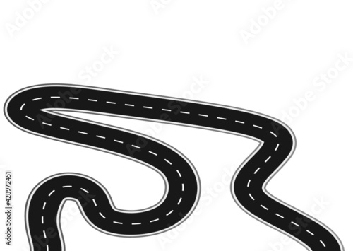 Wallpaper Mural Roadway journey to the future. Asphalt street isolated on white background. Symbols Way to the goal of the end point. Path mean successful business planning Suitable for advertising and presentstation Torontodigital.ca