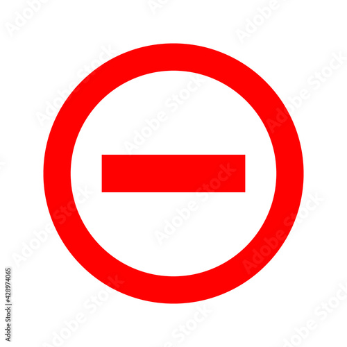Free Download Icon No or stop, danger red symbol isolated on white background. Vector restriction,
 - GFXLoad