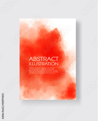 Bright red textures, abstract hand painted watercolor banner.