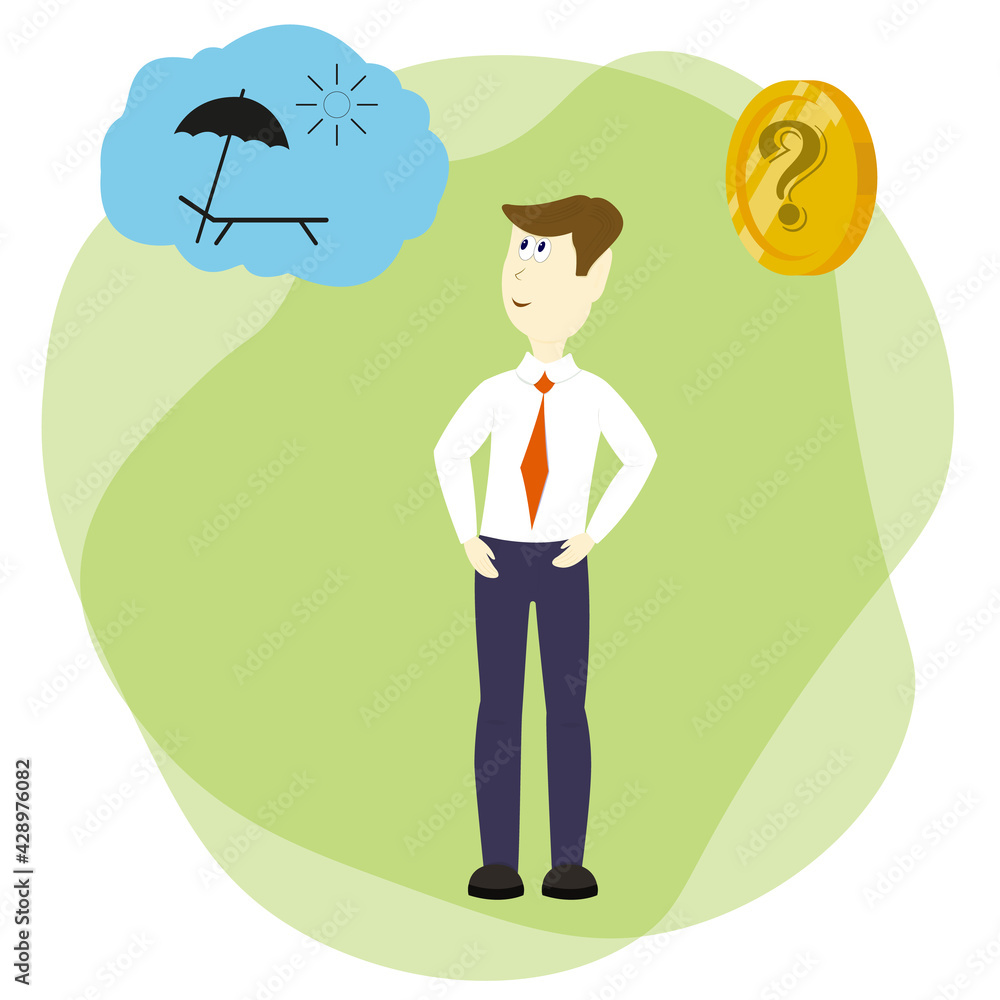 business worker finds solution or solved problem vector illustration business worker finds solution or solved problem vector illustration