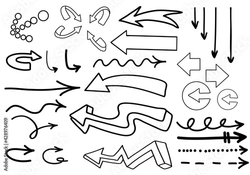 Vector Arrows set. Simple arrows icon. Arrow Shapes. Vector illustration EPS10