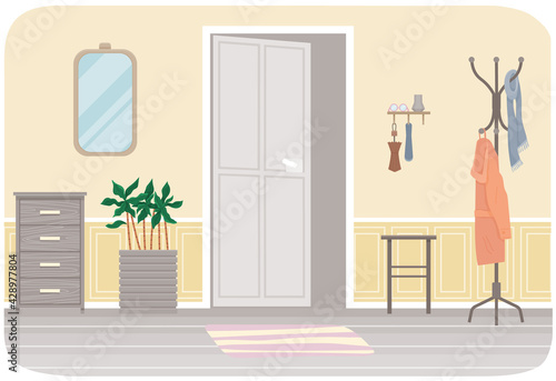 Flat design interior. Planning and arrangement of furniture in apartment. Living room. Home lifestyle. Style house