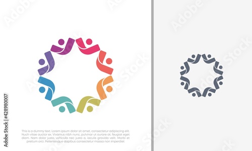 Global Community Logo Icon Elements Template. Community human Logo template vector. Community health care. Abstract Community logo