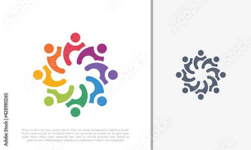 Global Community Logo Icon Elements Template. Community human Logo template vector. Community health care. Abstract Community logo