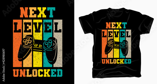 Next level unlocked typography with game controller vintage t shirt