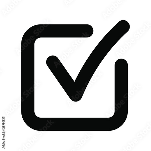 check mark icon , vector illustration on white background. color editable