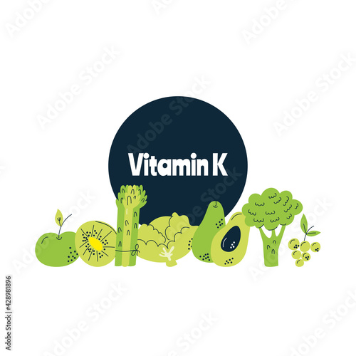 The main food sources of vitamin K. The concept of healthy eating.