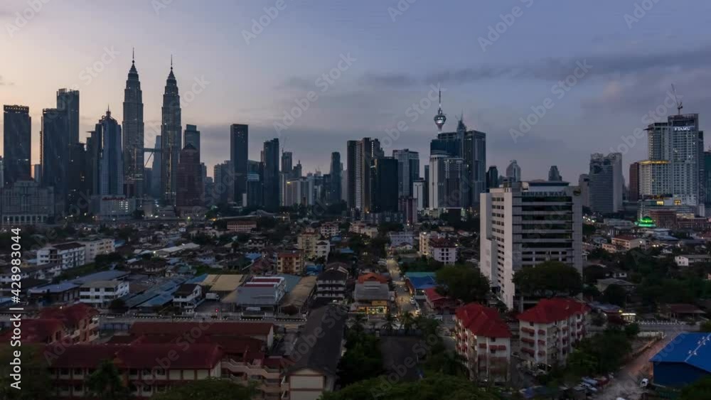 kuala lumpur, malaysia - march circa, 2021 : view of kuala lumpur skyline during sunrise kuala lumpur, malaysia - march circa, 2021 : view of kuala lumpur skyline during sunrise