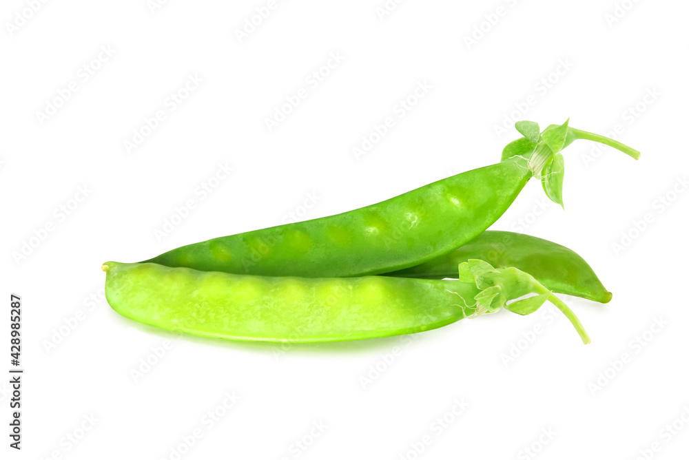 fresh green peas (Pisum sativum, Sugar bean, Sweet pea, Garden pea) isolated on a white background fresh green peas (Pisum sativum, Sugar bean, Sweet pea, Garden pea) isolated on a white background