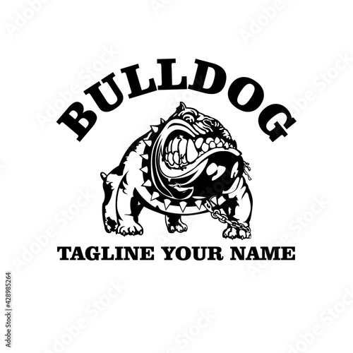 bulldog design logo illustration. bulldog animal logo vector