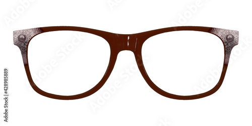 Glasses isolated on white background for applying on a portrait. Design element with clipping path