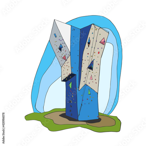 Building (site) for training in rock climbing (mountaineering).