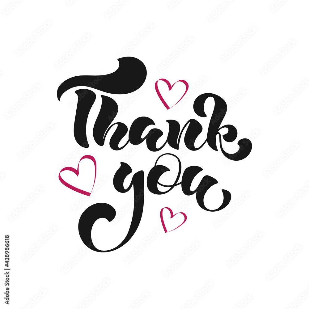 Thank you - vector illustration with hand lettering Thank you - vector illustration with hand lettering