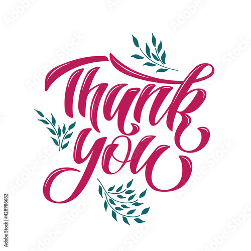 Thank you - vector illustration with hand lettering