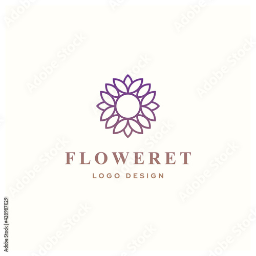 Water lily Lotus logo Flower logo - beauty spa flower symbol wellness health meditation beauty luxury natural fitness yoga lifestyle treatment petals salon organic calming cosmetics