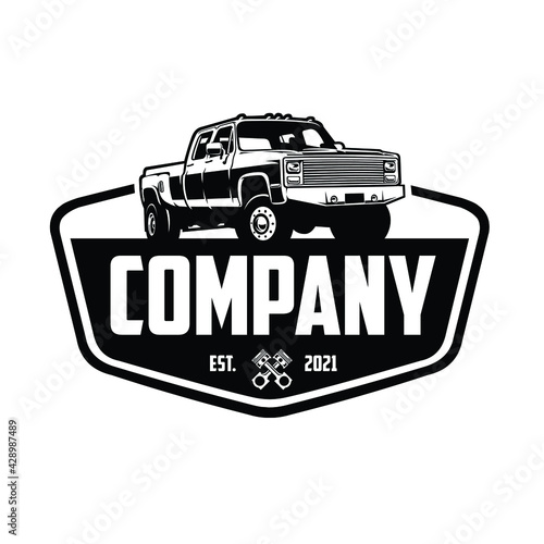 Dually Truck Logo Lifted Vector Isolated
