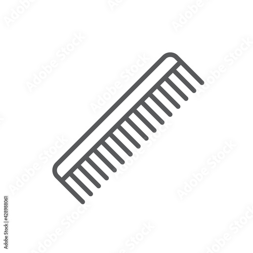 Comb line icon. Minimalist black icon isolated on white background. Comb simple silhouette. Web site page and mobile app design vector element.