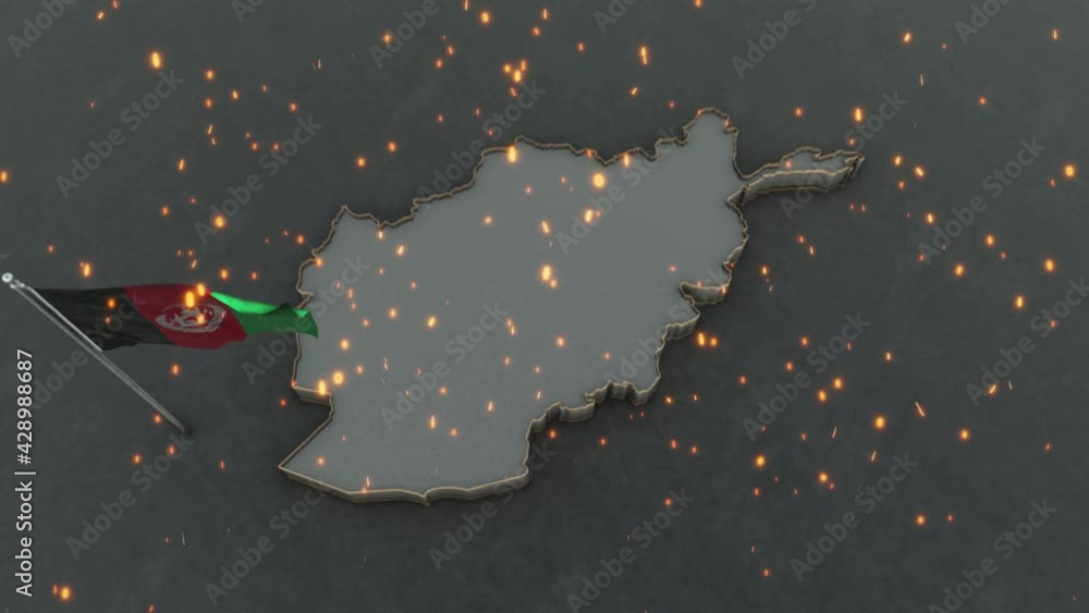 3d Animation Of The Map Of Afghanistan Stock Video Adobe Stock