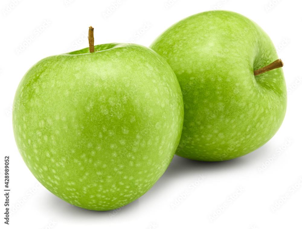 green apples isolated on white background. clipping path green apples isolated on white background. clipping path