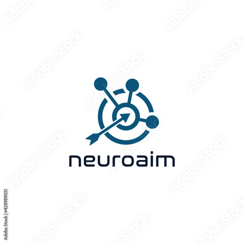Neuro Aim logo design vector template 