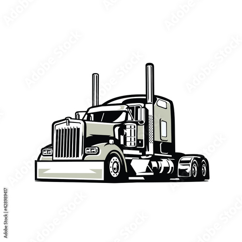 Semi Truck 18 Wheeler Silhouette Vector