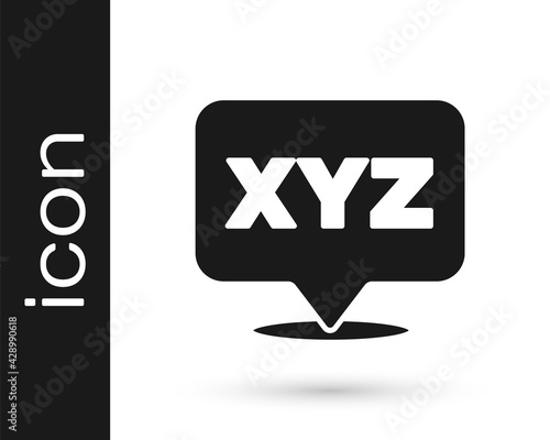 Black XYZ Coordinate system icon isolated on white background. XYZ axis for graph statistics display. Vector photo